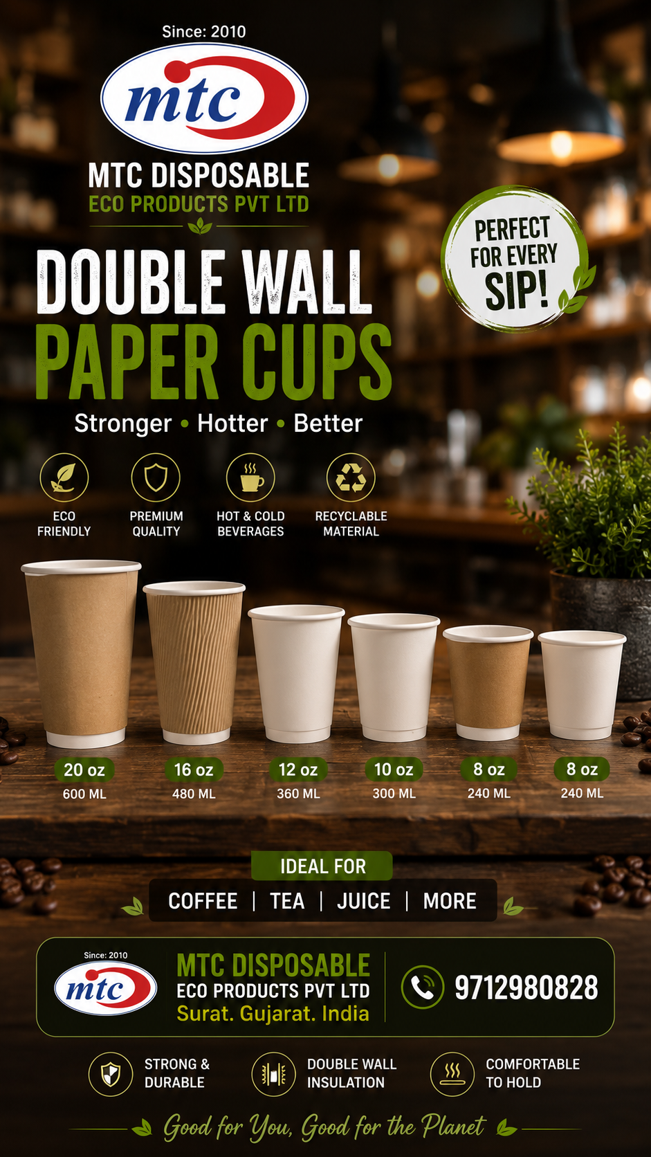 double wall glass — MTC disposable packaging